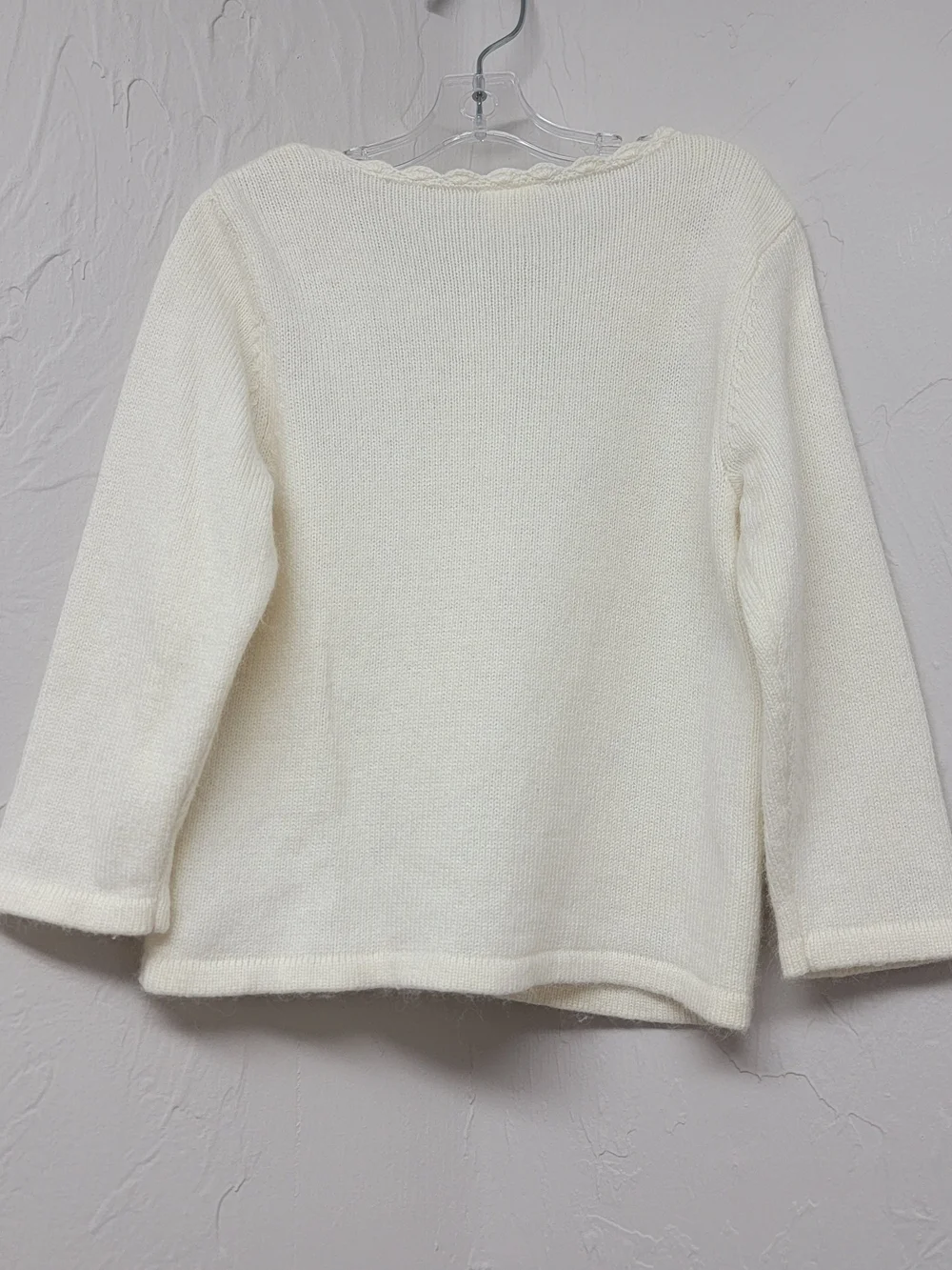 VTG Gymboree Kids Ivory Rabbit Hair Rose Floral Knit Cardigan Sweater Girls 2T